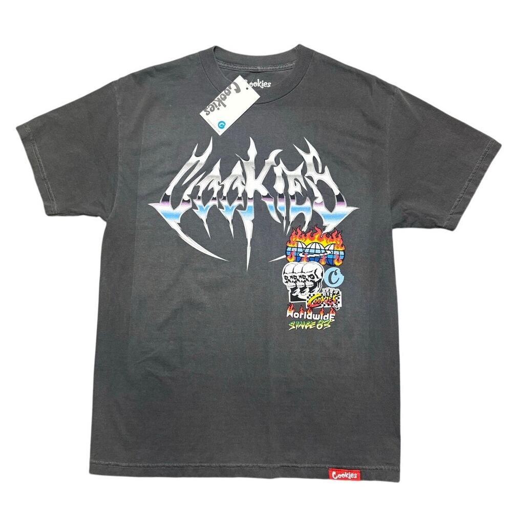 NWT Men's Medium Cookies T-shirt - Dark Gray, 100% Cotton